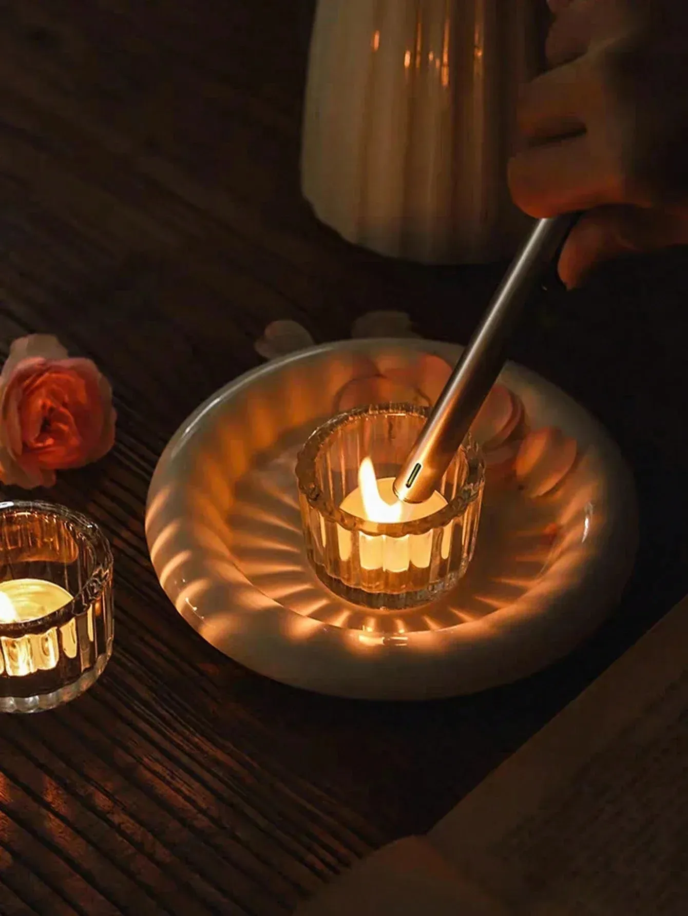 2 Glass Tealight Holders for Home Decor