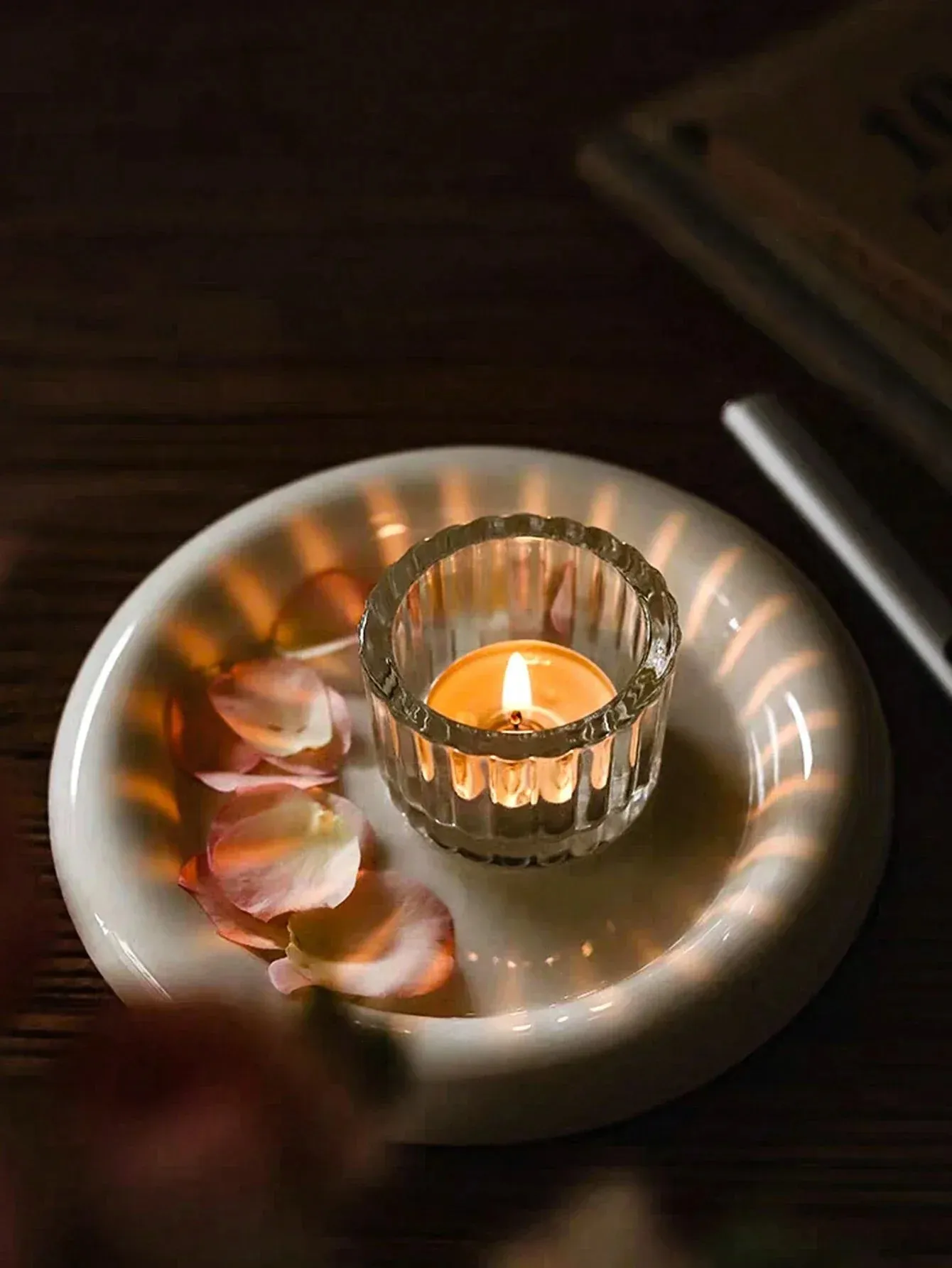 2 Glass Tealight Holders for Home Decor