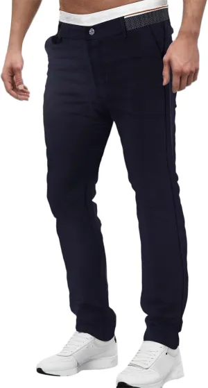 2023 Men's Fashion Stretch Dress Pants Slim Fit Plaid Pants Business Suit Pants Casual Golf Pants Plus Size Stylish Trousers