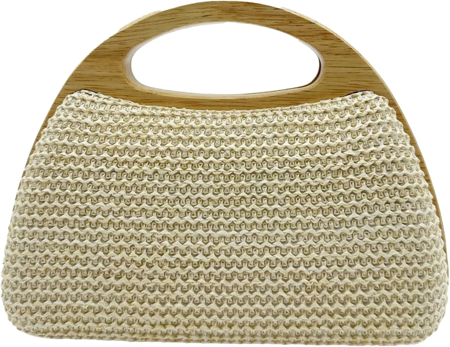 2025 Spring Summer Straw Handbag Unique Wooden Fashion Woven Purse Women Evening Clutch Bag