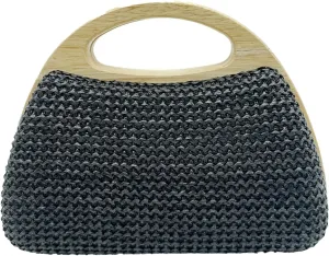 2025 Spring Summer Straw Handbag Unique Wooden Fashion Woven Purse Women Evening Clutch Bag