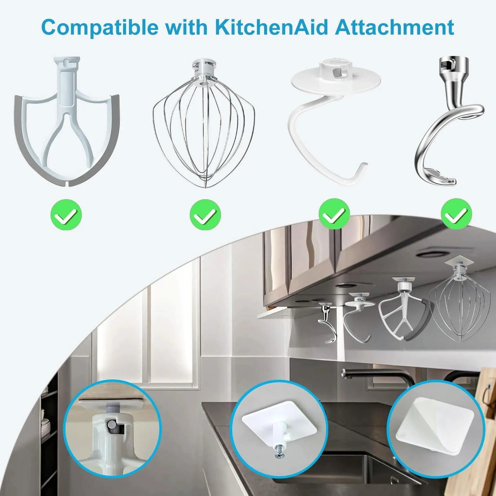 2Pc Kitchenaid Mixer Attachment Holders Storage Hooks