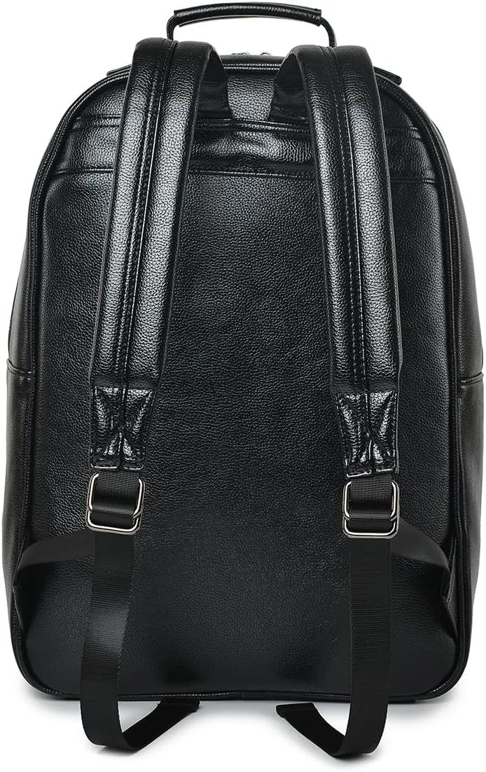 3D Lion Leather Laptop Backpack Unique Designer Fashion Travel Rivet Punk Backpack (Black S)
