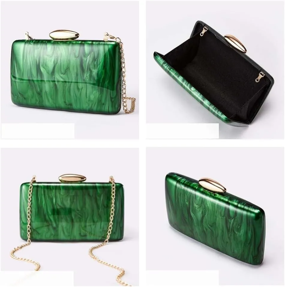 Acrylic Clutch Purse for Women Acrylic Evening Bag Unique Geometric Handbag for Wedding Party Prom