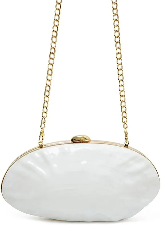 Acrylic Clutch Purse for Women Acrylic Evening Bag Unique Shell Handbag for Wedding Party Prom