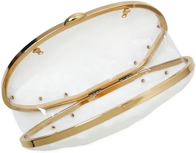 Acrylic Clutch Purse for Women Acrylic Evening Bag Unique Shell Handbag for Wedding Party Prom
