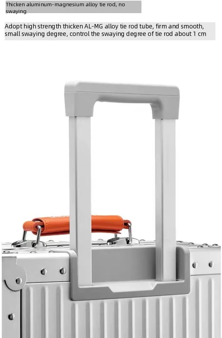 All Aluminum Carry On Luggage,High end TSA Aviation Approved Luggage,Business Metal Hard Shell Carry On Luggage Without Zippers,Equipped with Spinner Wheels. (Grey paired with orange, 20inch)