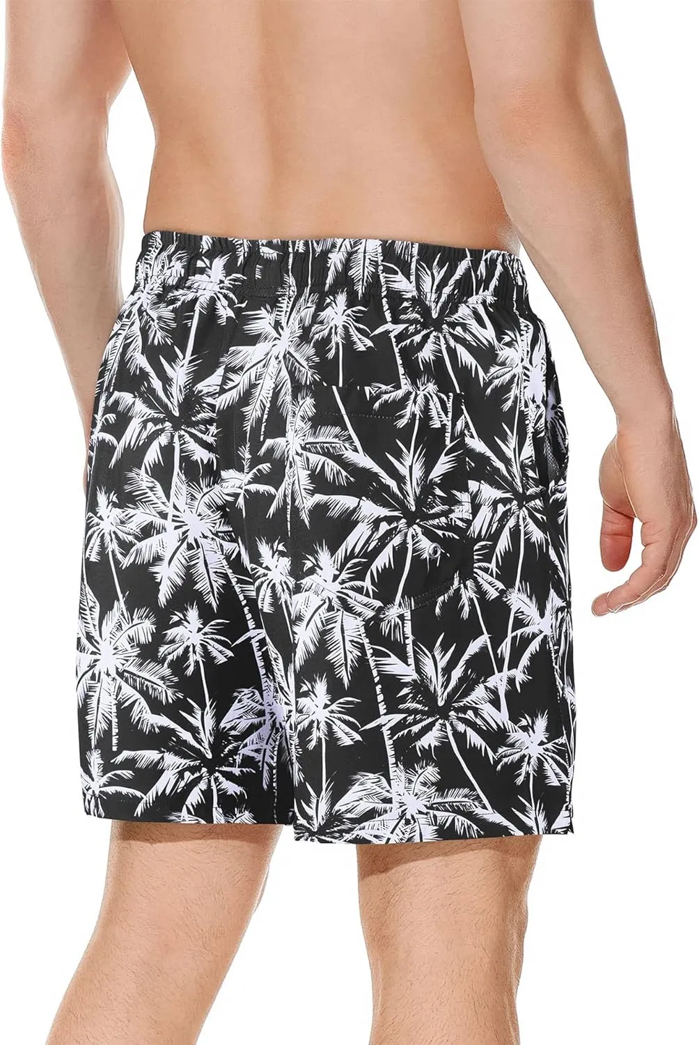 American Trends Men's Swim Trunks Board Shorts Quick Dry Mens Swimming Trunks with Compression Liner