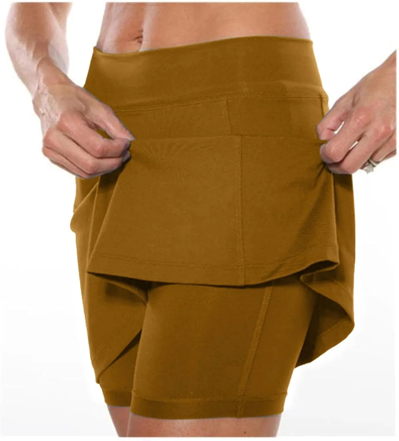 Athletic Skirt with Shorts for Women Golf High Waisted Tennis Skirt Tummy Control Plus Size Skort with Pockets