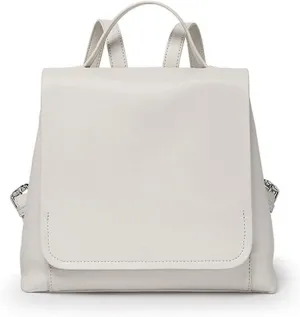 Backpack for Women Head Layer Cowhide High-end Travel Bags White Pink Black Colors (White)