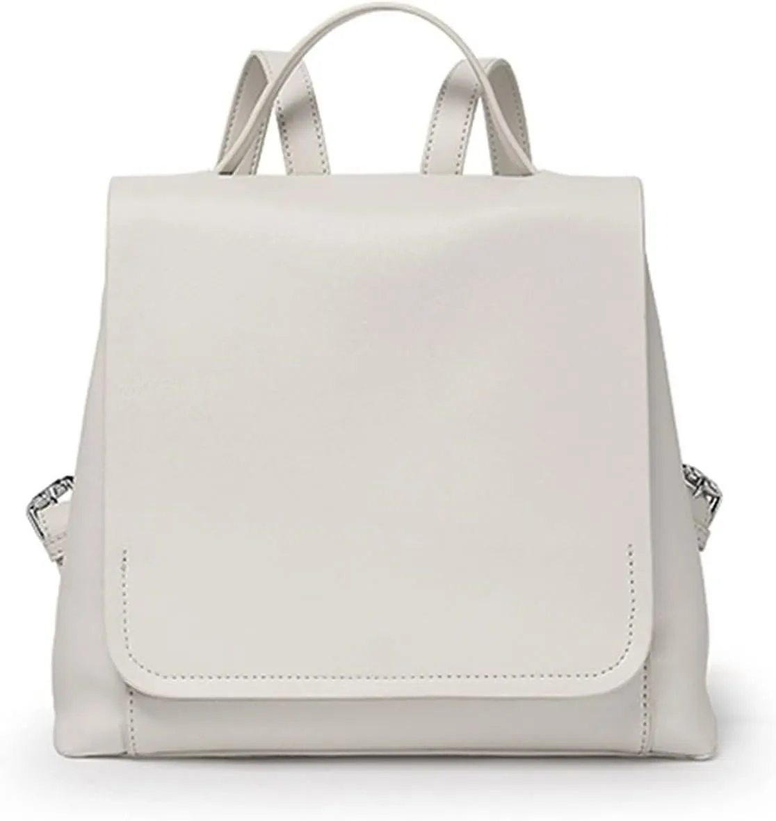 Backpack for Women Head Layer Cowhide High-end Travel Bags White Pink Black Colors (White)