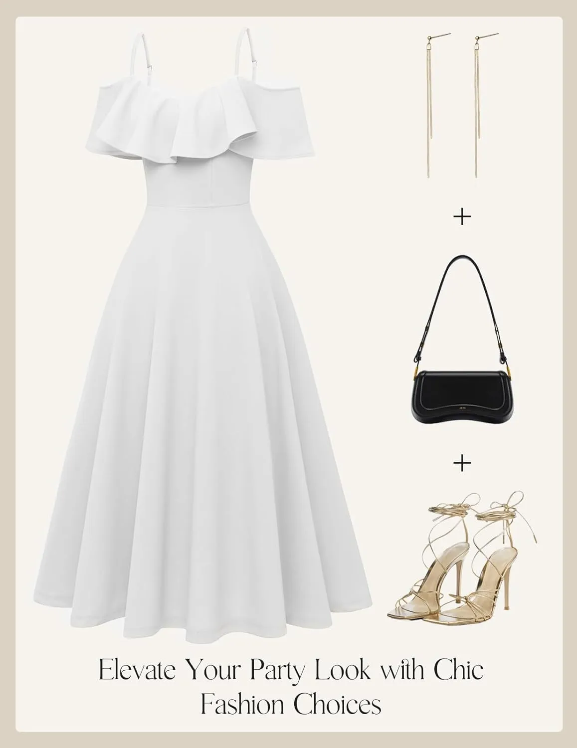 Bbonlinedress Womens Off Shoulder Summer Wedding Guest Dress Formal Cocktail Prom Graduation Homecoming A-line Midi Dress