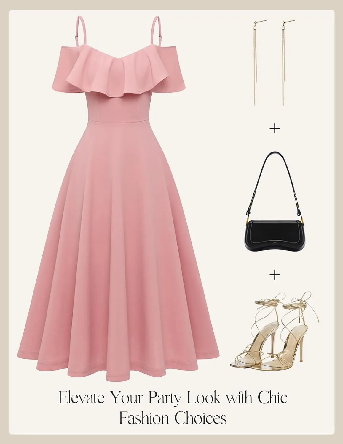 Bbonlinedress Womens Off Shoulder Summer Wedding Guest Dress Formal Cocktail Prom Graduation Homecoming A-line Midi Dress