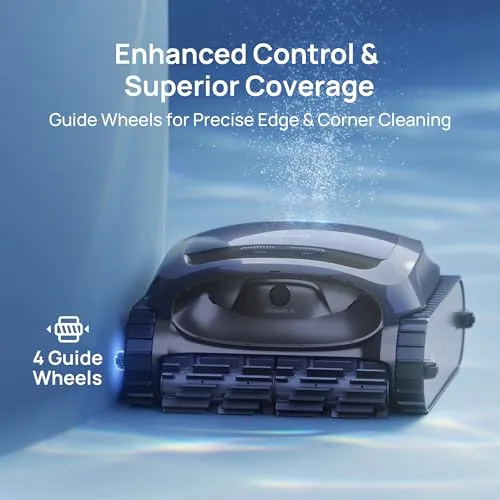 Beatbot AquaSense 2 Cordless Robotic Pool Vacuum Cleaner, Smart Surface Parking, Double-Pass Waterline Scrubbing, Cleans Floor, Walls, and Waterline, Above & In-Ground Pools up to 3,230 sq.ft - Blue