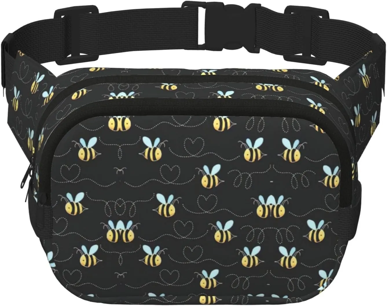Bee flying print Everywhere Fanny Pack Purse with Adjustable Straps for Casual Travel Hiking Outdoor Sports