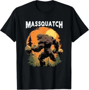 Bigfoot Massquatch Funny Sasquatch Workout Gym Weightlifter T-Shirt