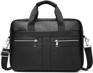 Briefcase Men's Briefcase Leather Laptop Bag Large Capacity Handbag Crossbody Bag