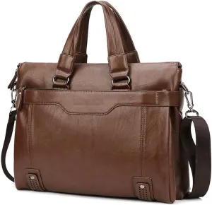 Briefcase PU Leather Men's Briefcase Handbag Notebook Bag File Bag Handbag