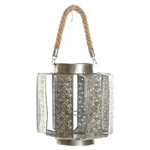 Candle Holder Dkd Home Decor 21 x 21 x 23 Cm Silver Metal Rope Arab