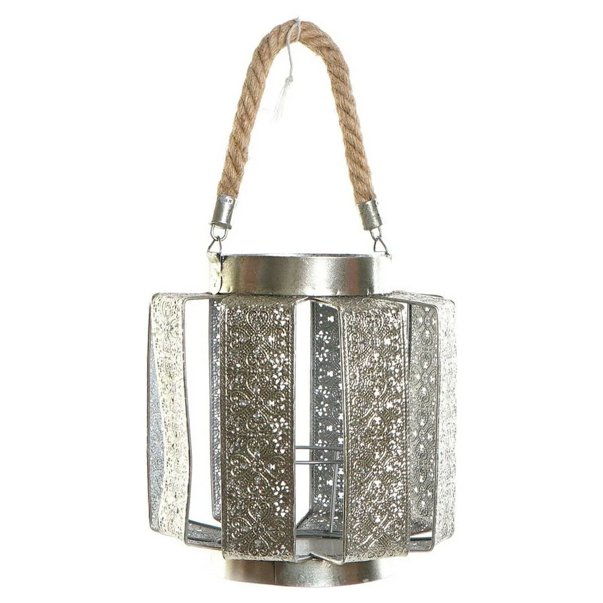 Candle Holder Dkd Home Decor 21 x 21 x 23 Cm Silver Metal Rope Arab