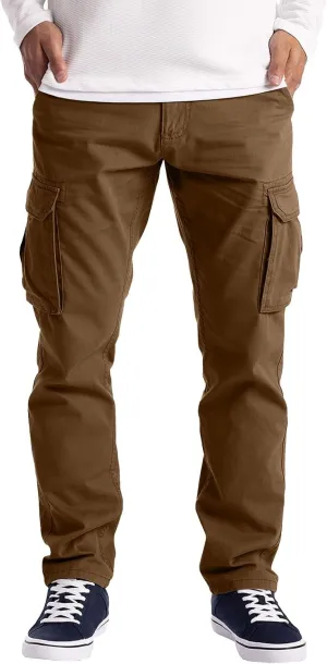 Cargo Pants for Men Big and Tall Men's Heavyweight Fleece Cargo Sweatpants Men's Jogger Pants Drawstring Gym Running