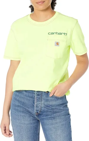 Carhartt Women's Exclusive Loose Fit Heavyweight ShortSleeve Pocket Logo Graphic TShirt