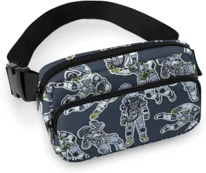 Cartoon Astronaut Fanny Packs for Women & Men, Fashion Belt Bags Waist Pack Pouch with Adjustable Strap Crossbody Bags Sling Bag for Travel Hiking Running