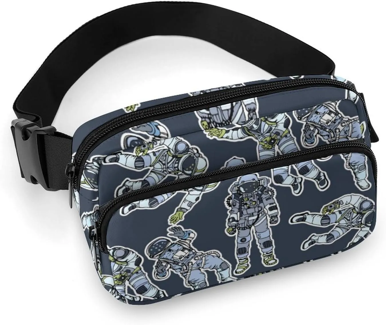 Cartoon Astronaut Fanny Packs for Women & Men, Fashion Belt Bags Waist Pack Pouch with Adjustable Strap Crossbody Bags Sling Bag for Travel Hiking Running