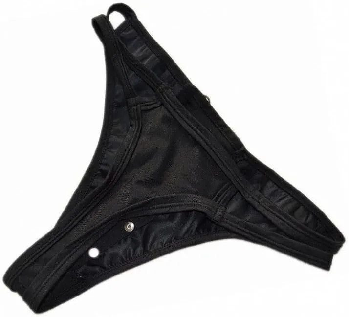 COMLIFE Men's Light Color Leather Glossy Front Hollow Out Thongs Back Mesh See-through Revealing Buttocks Panties