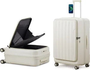 Compatible with Extensible 20' Carry On Luggage Front Pocket Hard Shell Suitcases with Port