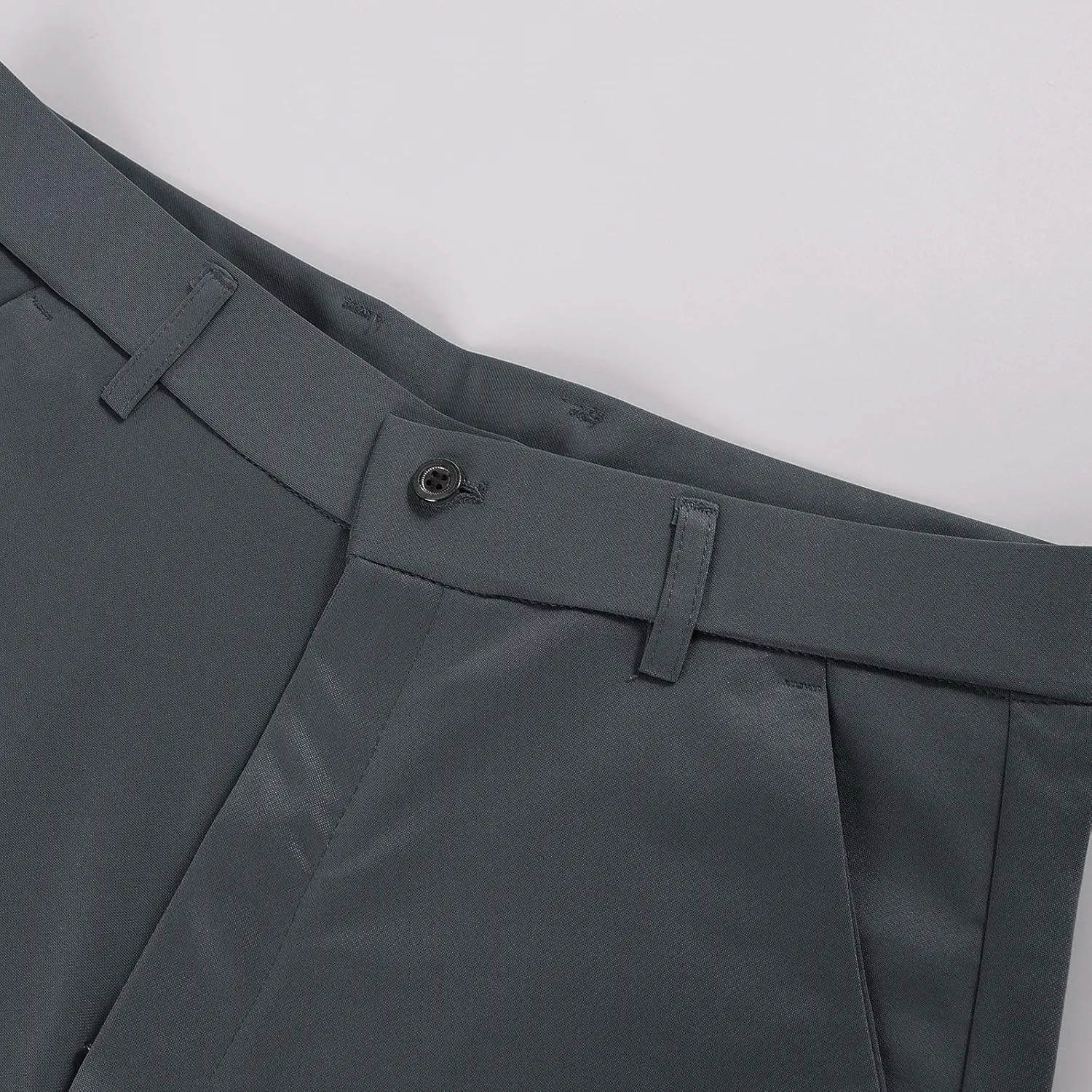 CRNTCEM Stretchy Suit Pants for Men Slim-Fit Flat-Front Formal Dress Pant Tapered Straight Leg Business Office Work Pants
