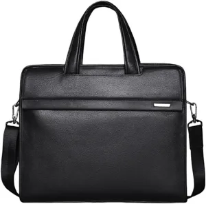 CSCDD Men's Bag Leather Men's Handbag Cowhide Computer Bag 14 Inch Business Briefcase