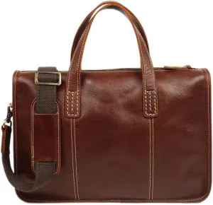 CSCDD Men's Business Briefcase Leather Casual Male Retro Crossbody Bag Handbag(D)