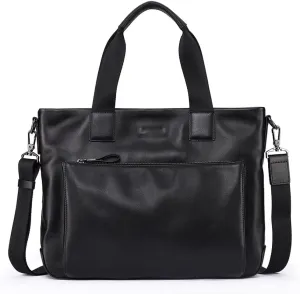 CSCDD Transverse Briefcase Young Men's Handbag Leather Computer Bag Crossbody Bag