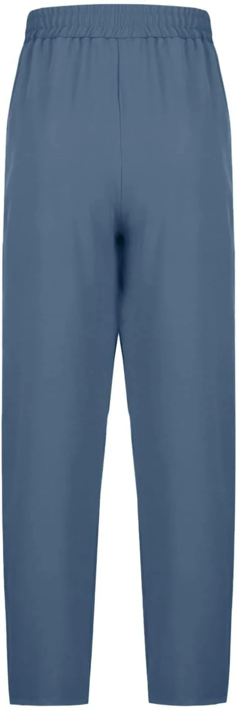 Dressy High Waist Wide Leg for Women Business Work Casual Pants Elegant Loose Fit Solid Straight Leg Trousers