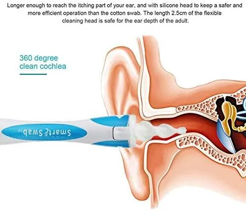 Ear Wax Cleaner/Remover with 16 Soft Rotating Silicone Tips