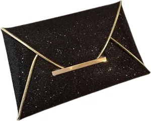 Evening Clutch Purse Women's Black Clutch Bag Large Handbag for Ladies