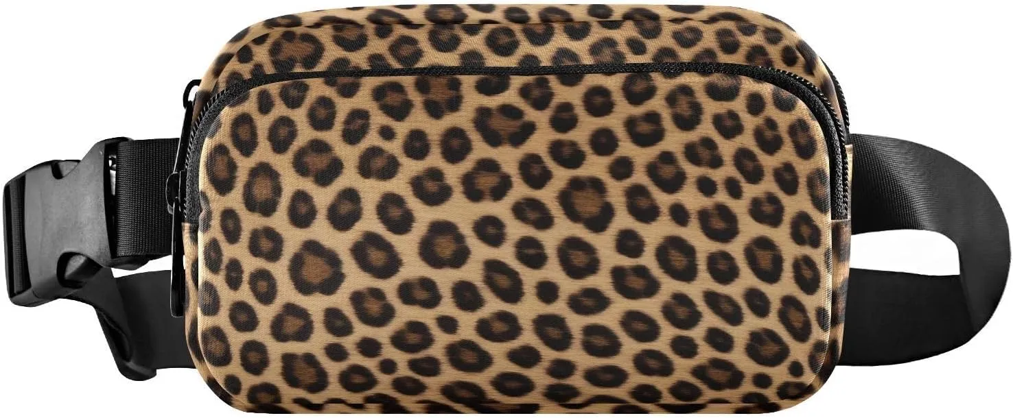 Fanny Pack Leopard Hip Bag Belt Bag for Women Man Fashion Waist Pack Water-repellent Crossbody Bag for Halloween Costumes Running Hiking Jogging Travel Sport