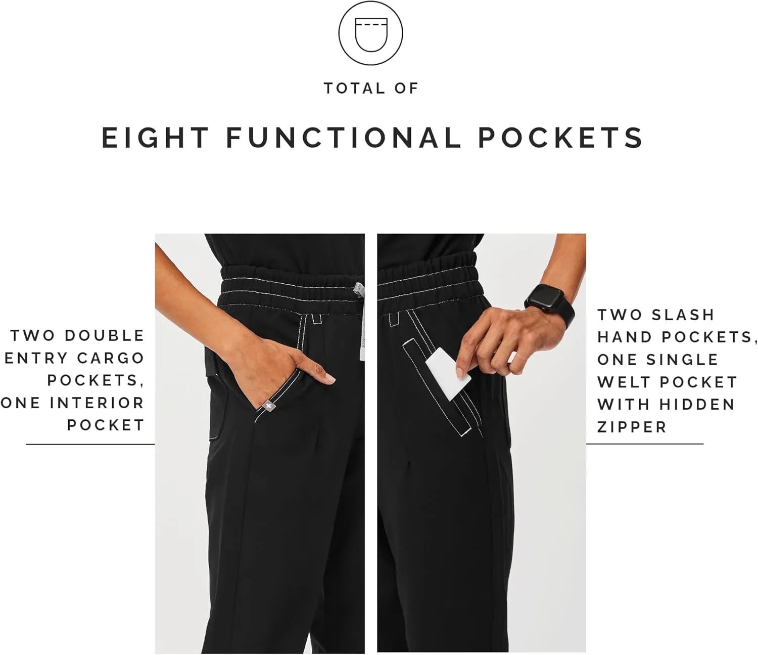 FIGS Tatu High Waisted Slim Cargo Jogger Scrub Pants for Women  Slim Fit, High Rise, 8 Pockets  Amazon Exclusive