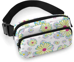 Floral Fanny Packs for Men & Women, Fashion Sling Bag Crossbody Bags Waist Pack Pouch with Adjustable Strap Chest Bag for Cycling Travel Running