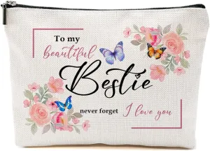 Floral Makeup Bag, Cute Cosmetic Zipper Organizer - Unique Present