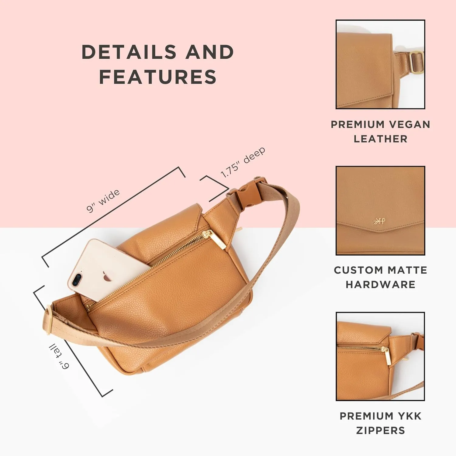 Freshly Picked Classic Park Pack Belt Bag, Fanny Packs for Women, Wear on Waist or Crossbody (Butterscotch)