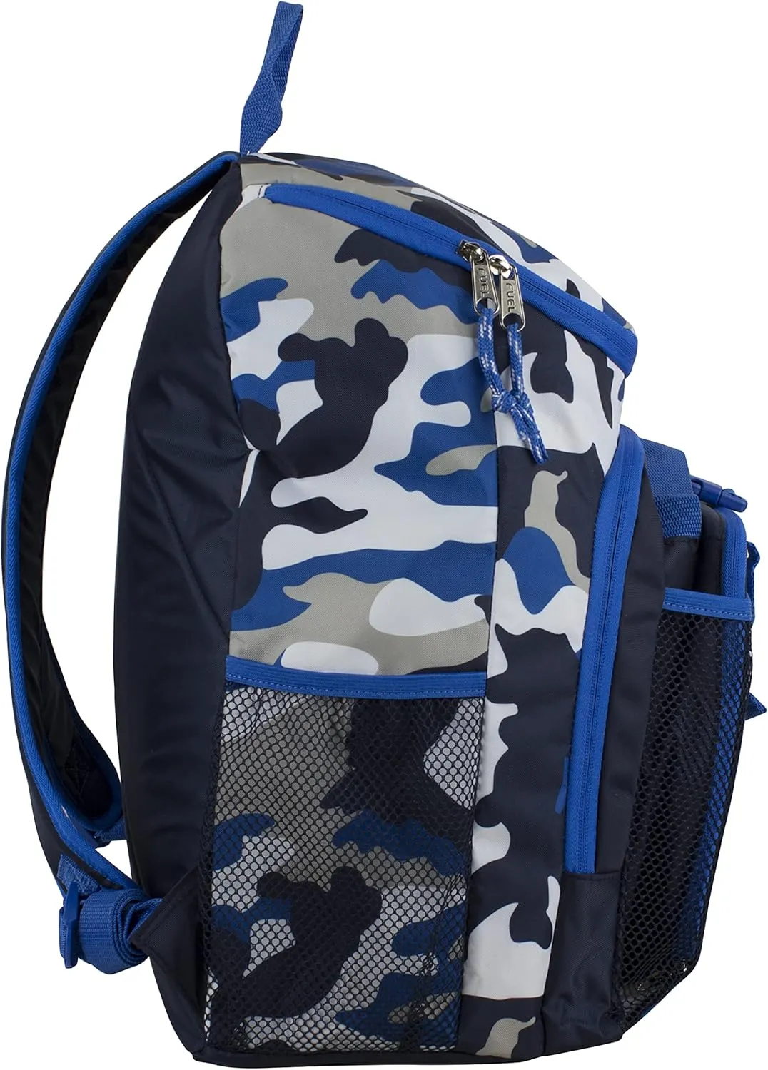 Fuel Top Loader Backpack with Lunch Box Combo  18 Two Compartment Water Resistant Durable Adjustable Straps Side Bottle Pockets 2 in 1 Set Blue Camo Army Camo