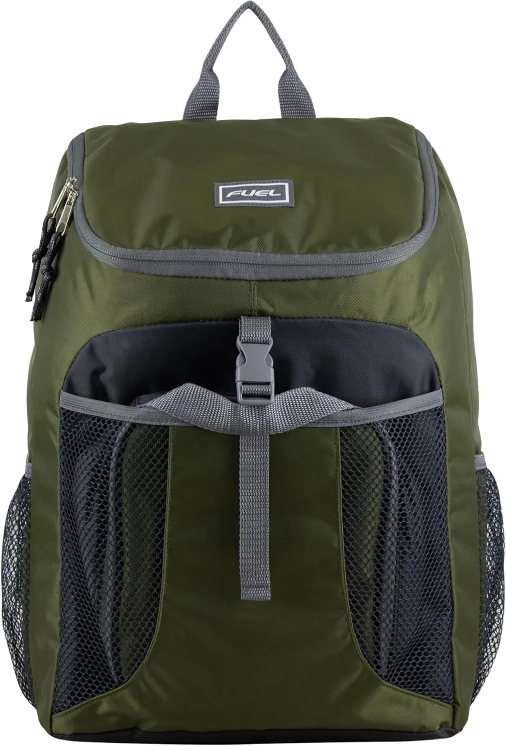 FUEL Top Loader Lunch Backpack Set Water Resistant Backpack Set Lunch Bookbag Bag Soft Reusable Insulated Cooler Lunch Box Thermal Travel Office Lunch Bag, Army Green