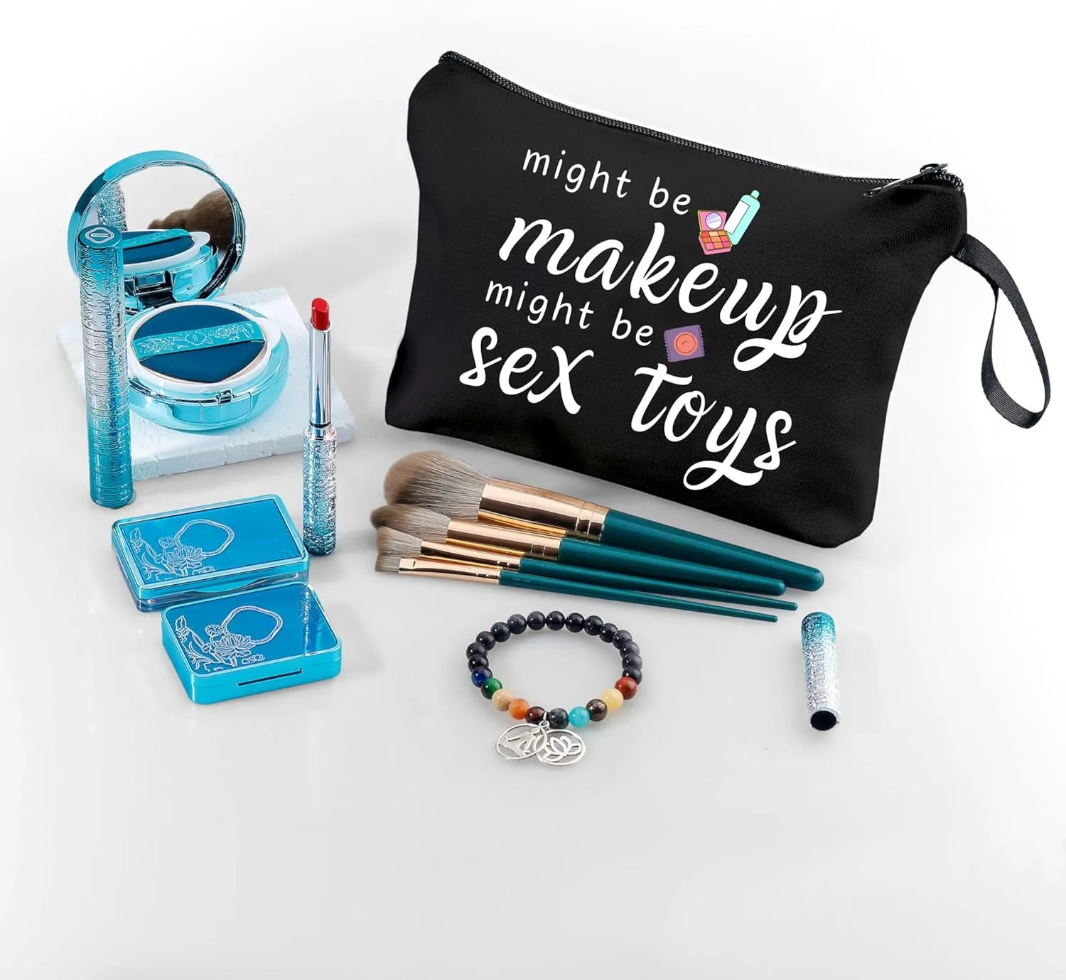 Funny Gifts for Friends, Unique Women's Makeup Bag, Travel Cosmetic Bag