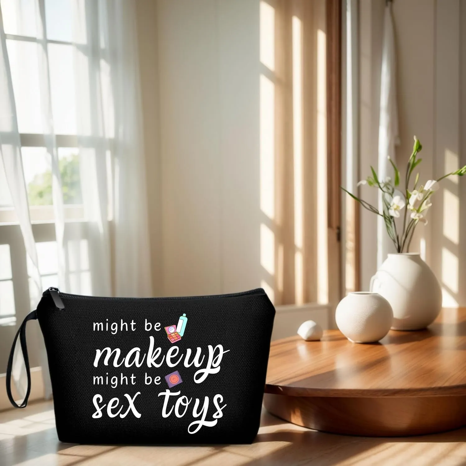 Funny Gifts for Friends, Unique Women's Makeup Bag, Travel Cosmetic Bag