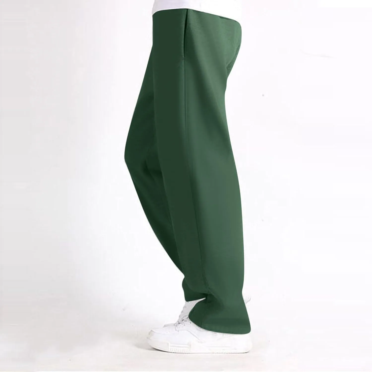 FZVYD Mens Sweatpants Pants Casual Jogging Sports Elastic Lightweight Wide Leg Long Straight Lounge Trousers with Pockets