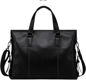 Genuine Leather Men's Casual Handbag Layer Cowhide Computer Bag Horizontal Crossbody Bag