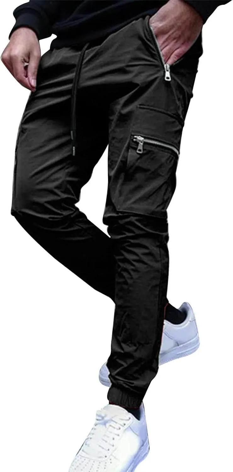 GIERIDUC Mens Sweatpants with Pockets Mens Size Medium Athletic Pants Performance Rider Long Pant Extra Long Slacks for Men