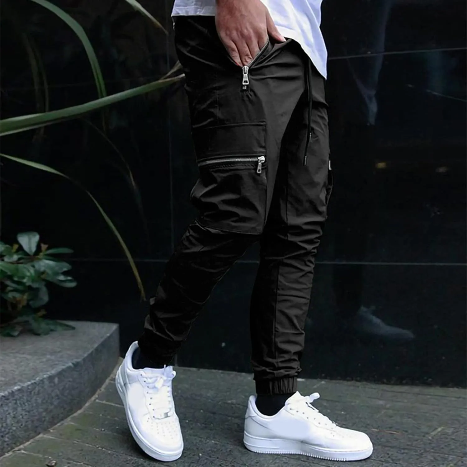 GIERIDUC Mens Sweatpants with Pockets Mens Size Medium Athletic Pants Performance Rider Long Pant Extra Long Slacks for Men